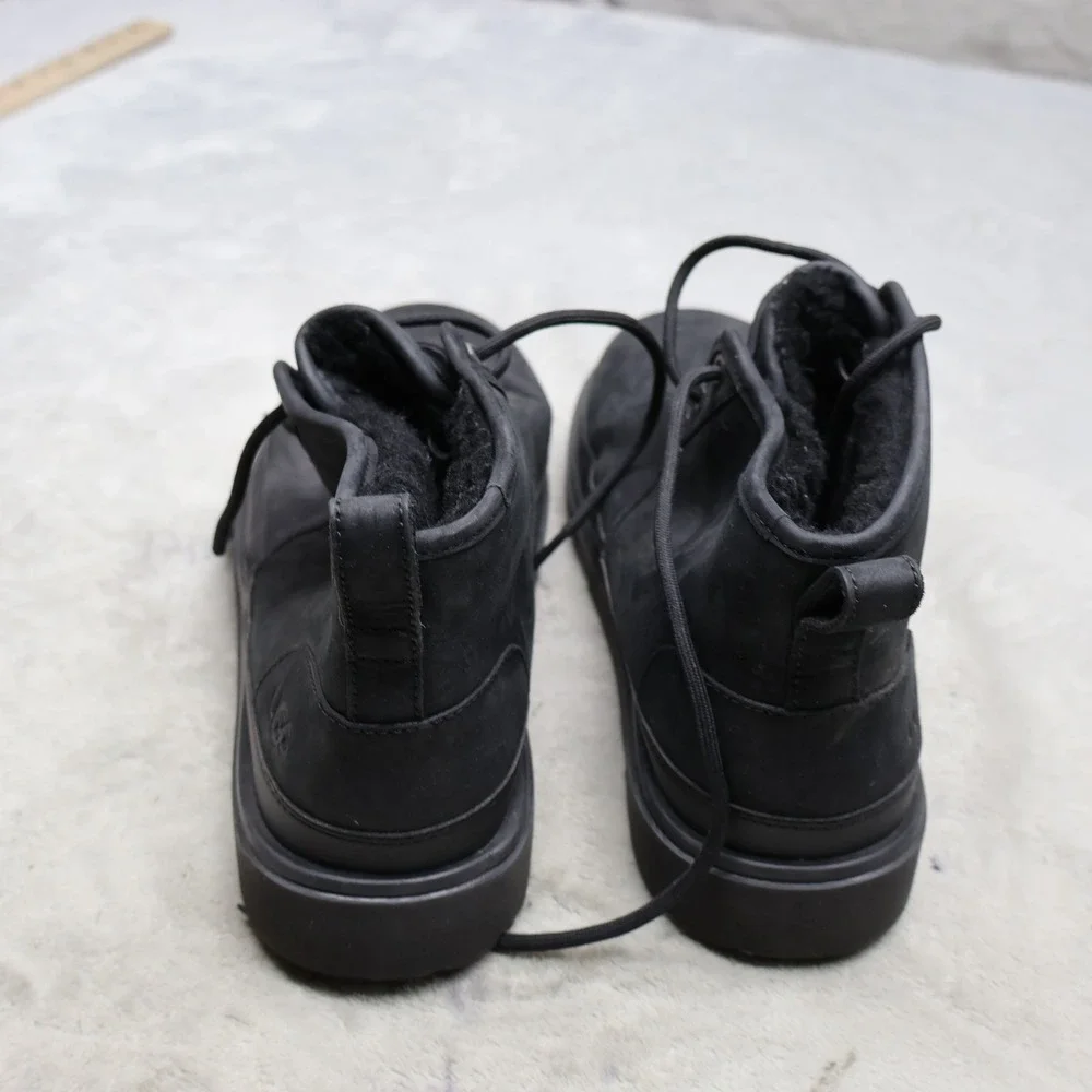 UGG Mens 10 Chukka Boots Black Leather Neumel Weather II Waterproof 1120851